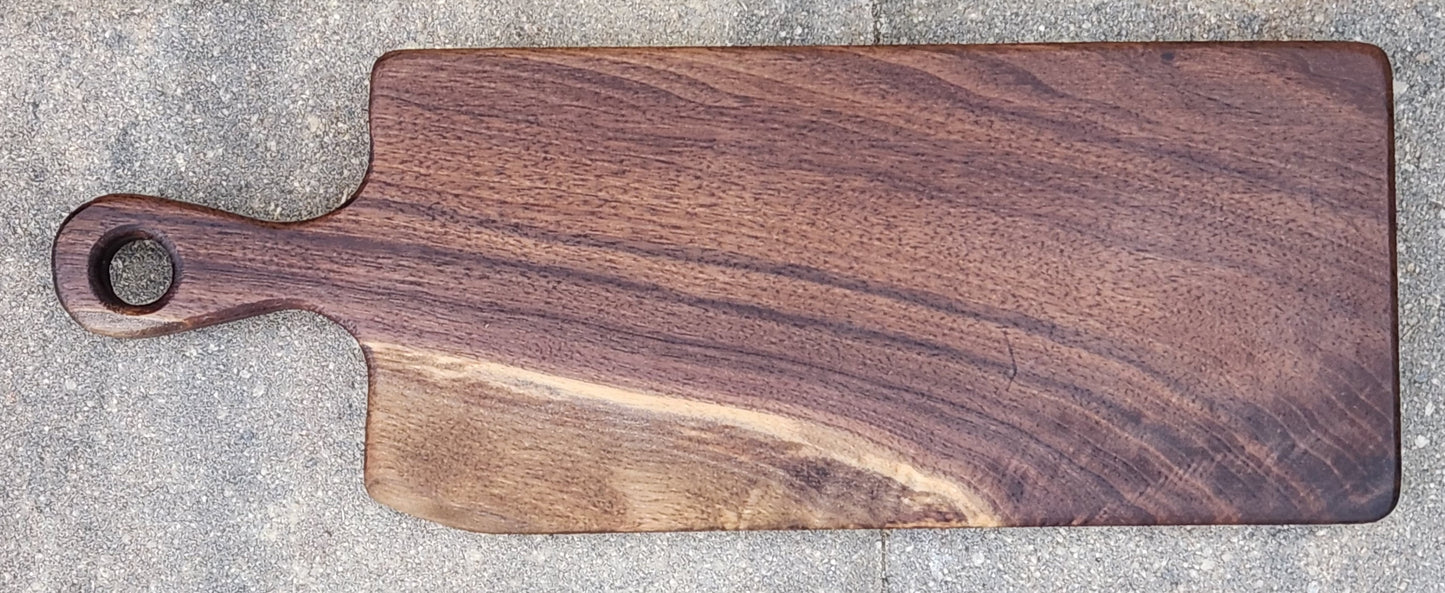 Charcuterie Board w/handle - Tennessee Black Walnut - Live Edge - Medium