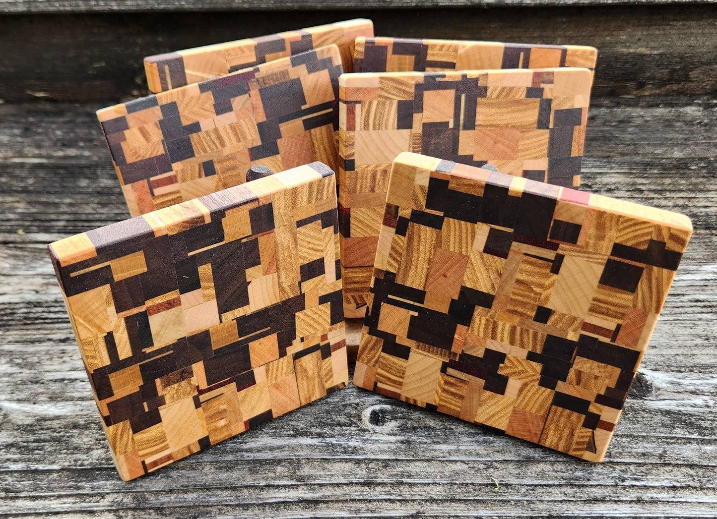 Chaotic End Grain Coaster - 4 pk matched