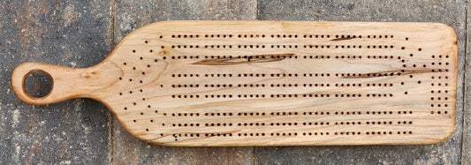 Cribbage Board w/handle - Ambrosia Maple