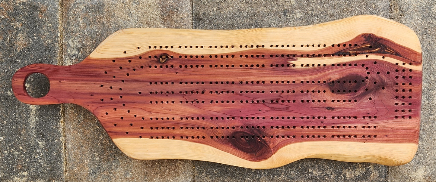 Cribbage Board w/handle - Florida Red Cedar