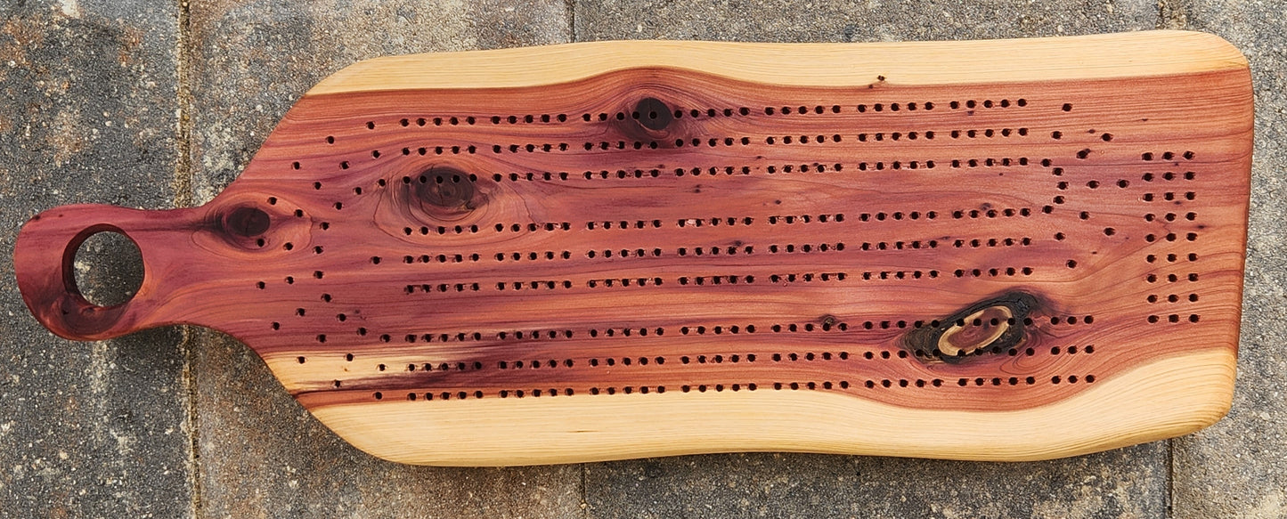 Cribbage Board w/handle - Florida Red Cedar