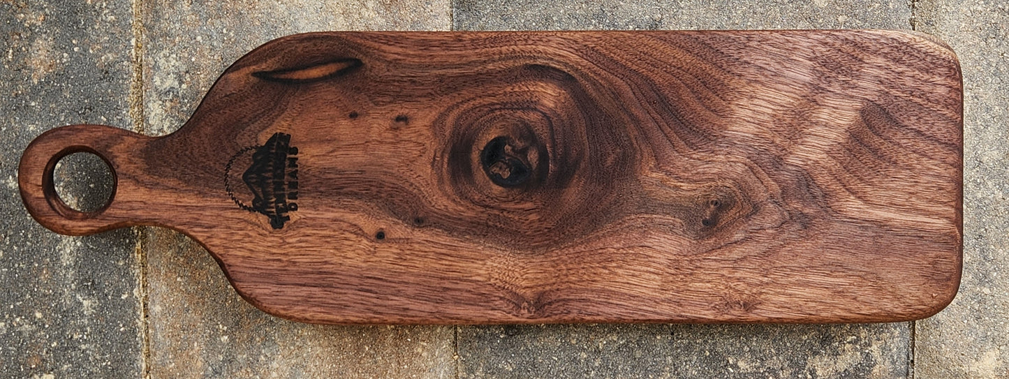 Cribbage Board w/handle - Black Walnut