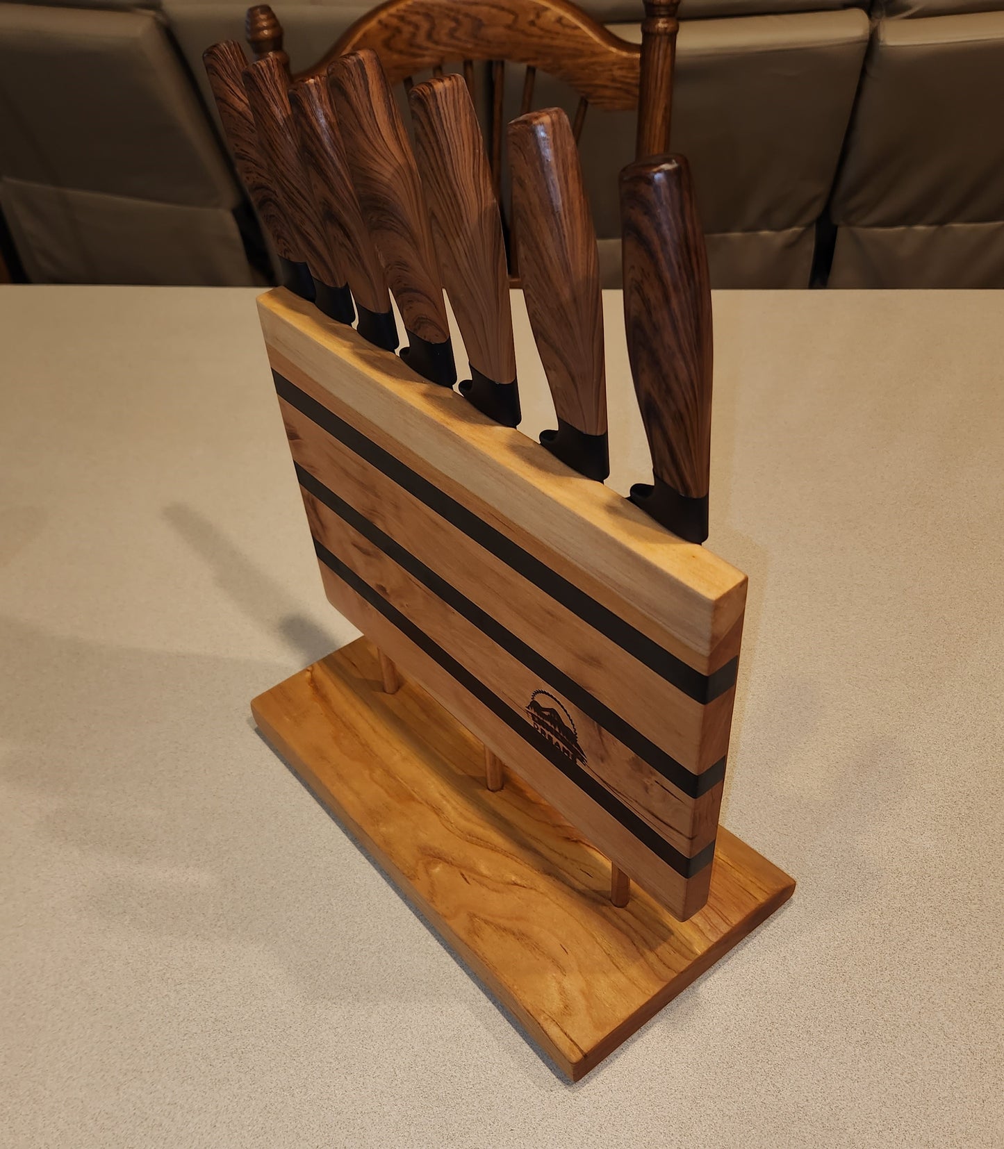 Magnetic Wooden Knife holder - Cherry