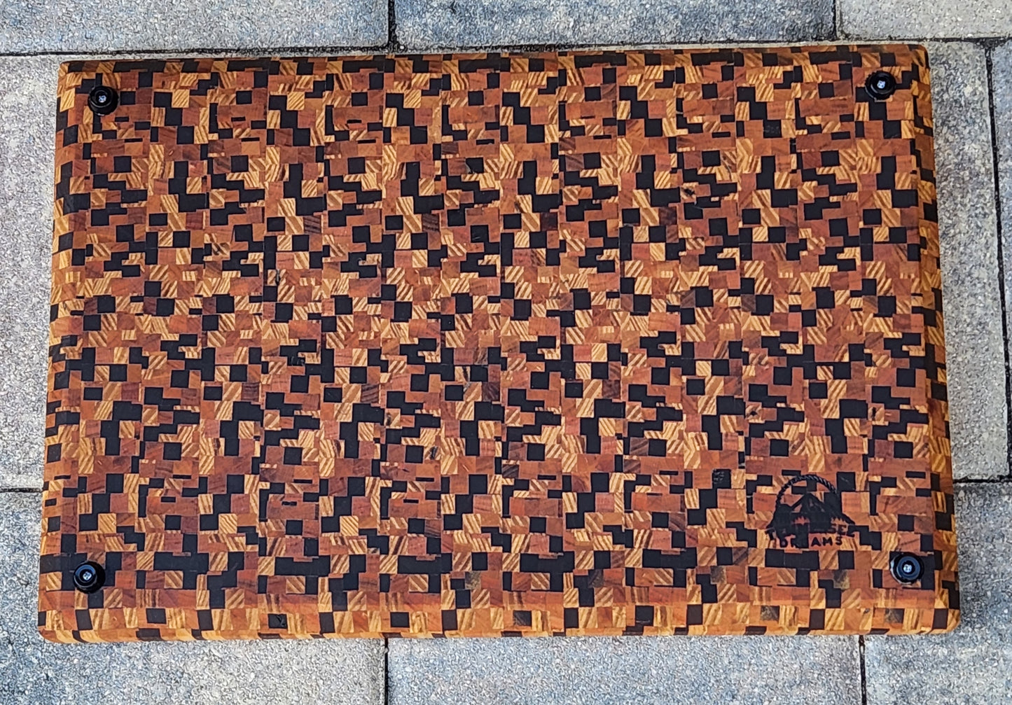 Chaotic Pattern Cutting Board - large w/Juice Groove - Walnut/Ash/Cherry